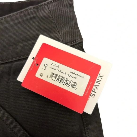 SPANX Women’s Stretch Twill Ankle Cargo Pant Jogger Washed Black NWT Size S & XS - Picture 10 of 14